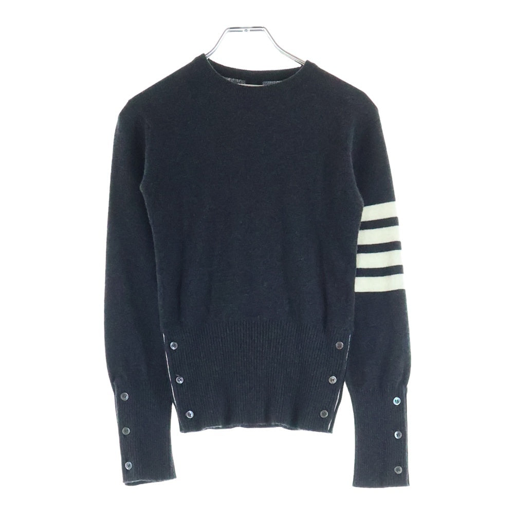 THOM BROWNE(トムブラウン) 4Bar Cashmere Knit Sweater カシミヤ クルーネックニットセーター レディース グレー FKA001A00011