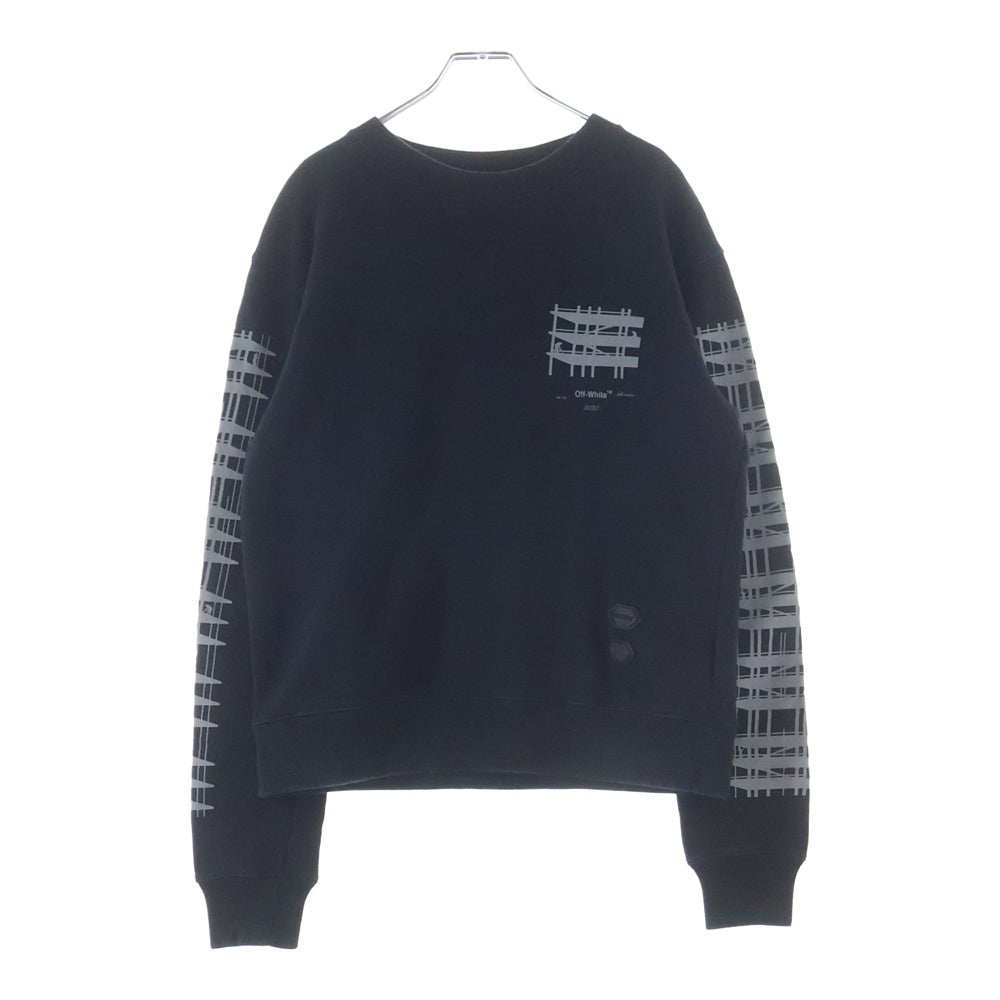 OFF-WHITE(オフホワイト) 19AW Diag Swaetshirt クルーネックスウェットトレーナー ブラック OMBA025E19E30004