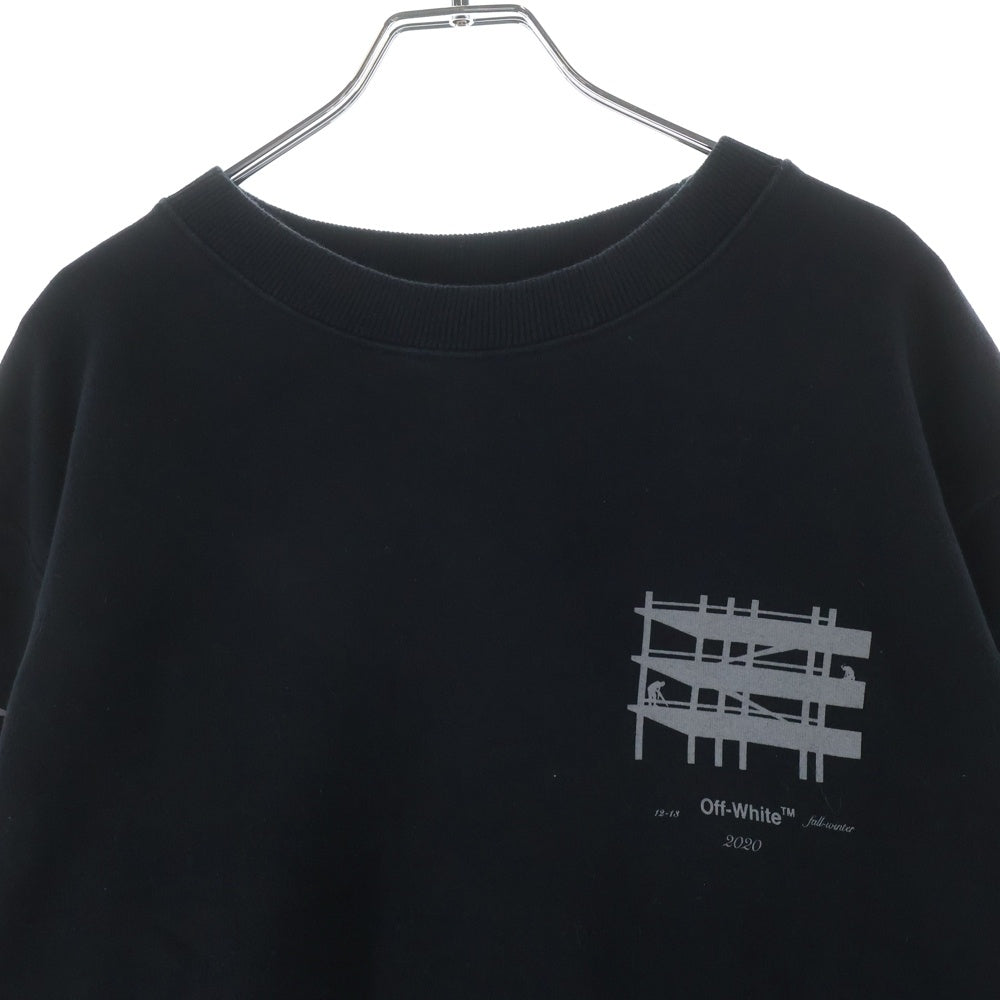 OFF-WHITE(オフホワイト) 19AW Diag Swaetshirt クルーネックスウェットトレーナー ブラック OMBA025E19E30004