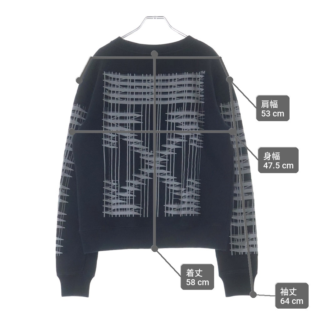 OFF-WHITE(オフホワイト) 19AW Diag Swaetshirt クルーネックスウェットトレーナー ブラック OMBA025E19E30004