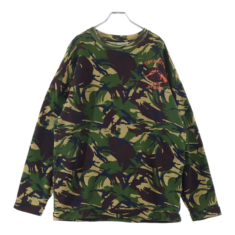 OFF-WHITE(オフホワイト) 17SS Camouflage Sweatshirt カモフラージュ 迷彩クルーネックスウェットトレーナー カーキ