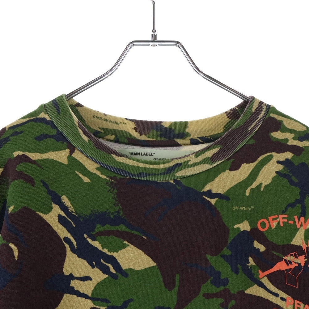 OFF-WHITE(オフホワイト) 17SS Camouflage Sweatshirt カモフラージュ 迷彩クルーネックスウェットトレーナー カーキ