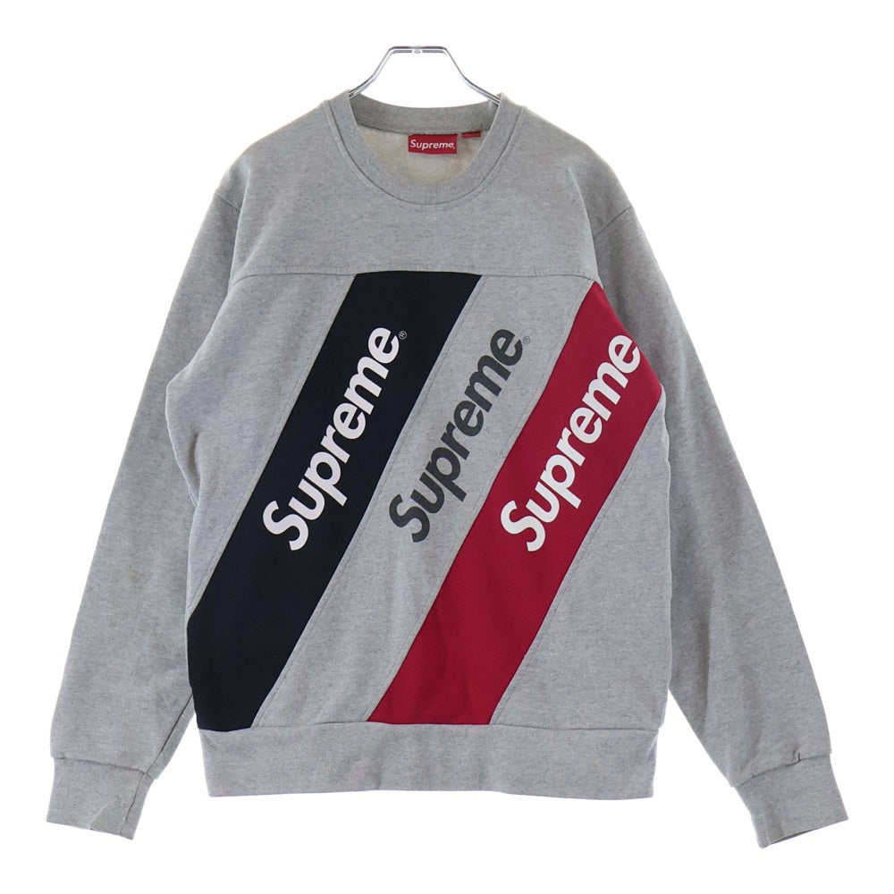 SUPREME(シュプリーム) 15SS Athletic Split Crewneck アスレティック スプリット クルーネックスウェットトレーナー グレー