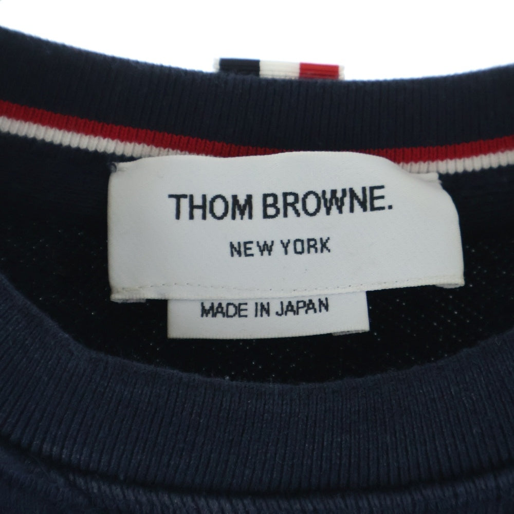 THOM BROWNE(トムブラウン) 4BAR Sweatshirt クルーネックスウェットトレーナー ネイビー MJT021H-00535461