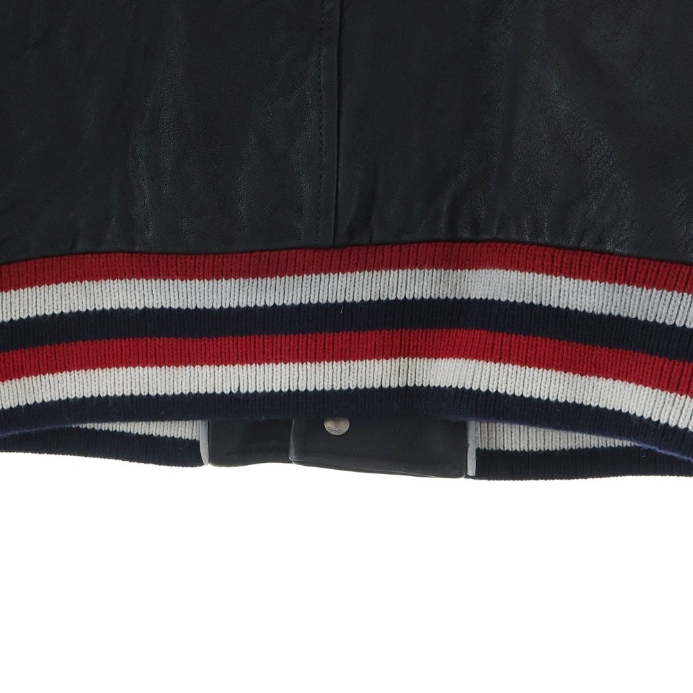 GUCCI(グッチ) Leather Stadium Jacket レザースタジアムジャケット スタジャン ブラック 526807 XG677