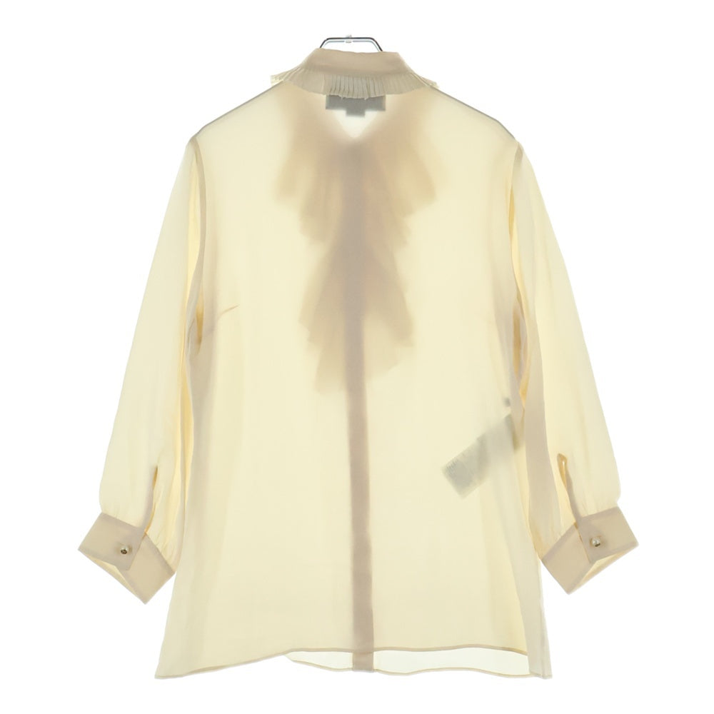 GUCCI(グッチ) Silk Blouse パールボタン シルク長袖シャツ ブラウス アイボリー レディース 427036 ZGS18