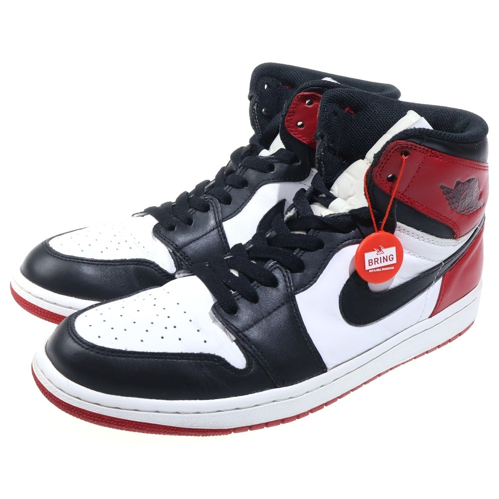 NIKE(ナイキ) 【観賞用 2013年製】 AIR JORDAN1 RETRO HIGH OG エアジョーダン1 ハイカットスニーカー つま黒 ブラック/レッド/ホワイト US10/28.0cm 555088-184