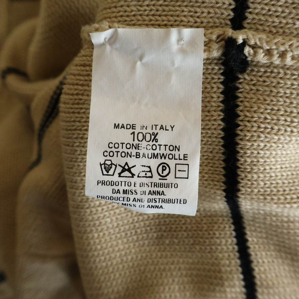 Maison Margiela(メゾンマルジェラ) ミスディアナ期 Vネックボーダー ニットセーター ベージュ