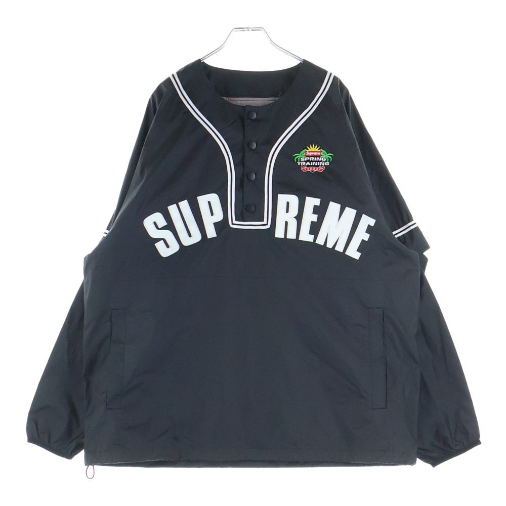 SUPREME(シュプリーム) 22SS Snap-Off Sleeve L/S Baseball Top スナップオフ スリーブ ベースボール トップ プルオーバー 長袖シャツ ブラック
