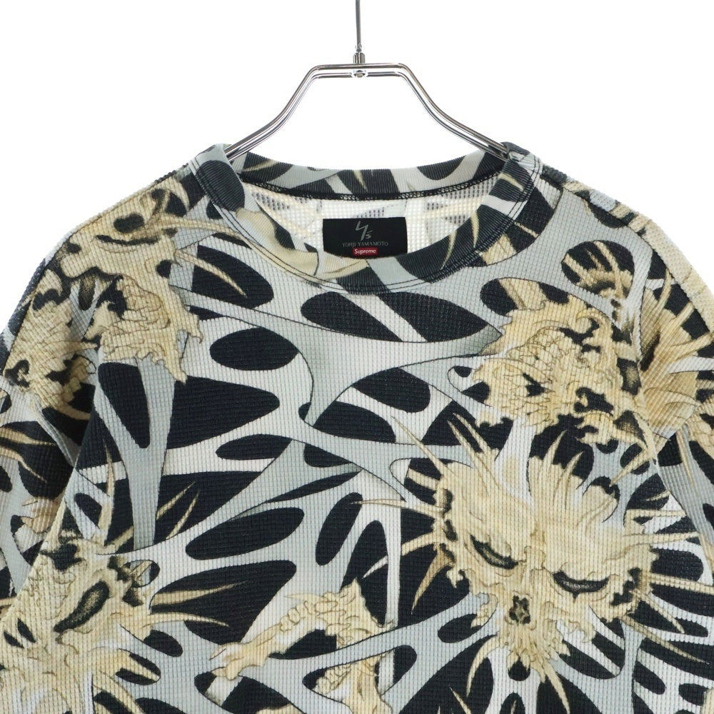 SUPREME(シュプリーム) 25AW ×Y's by Yohji Yamamoto Thermal スカル総柄 サーマル 長袖Tシャツ マルチ
