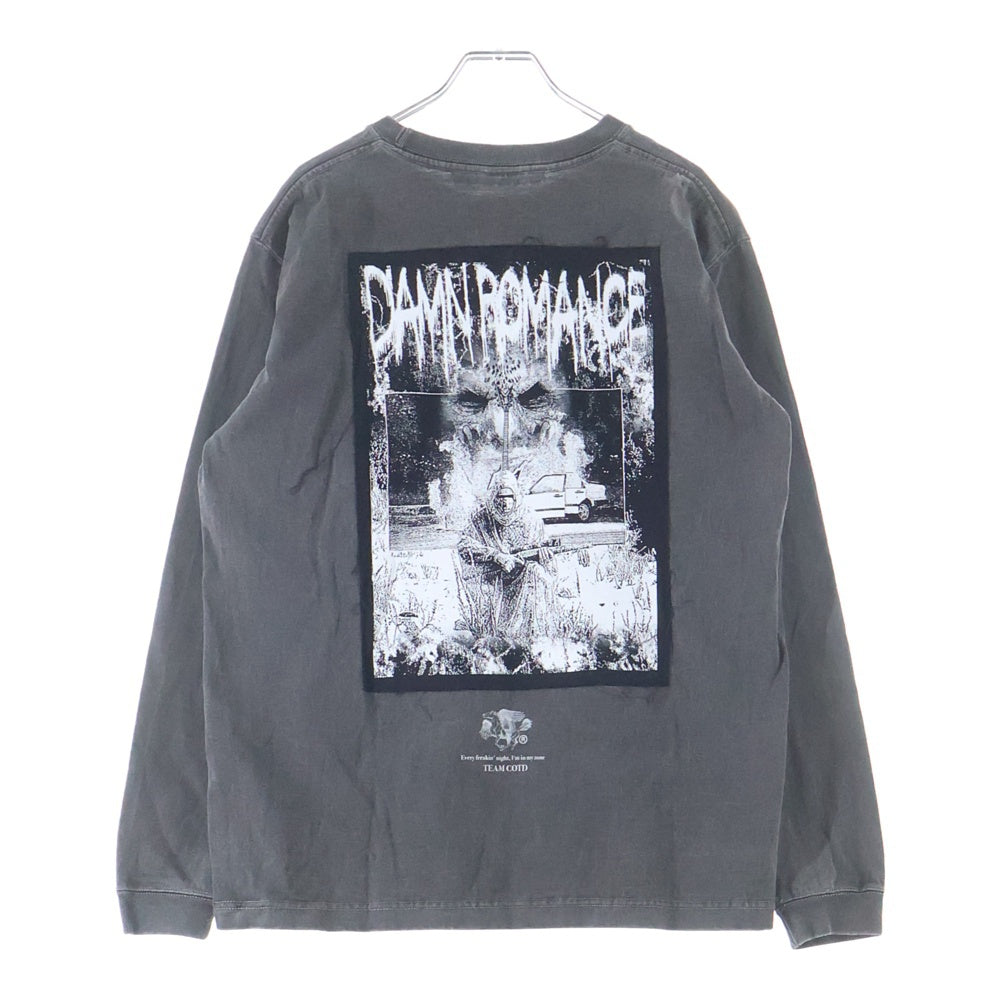 Children of the discordance(チルドレンオブザディスコーダンス) DAMN ROMANCE PATCH LS TEE ダメージ加工 長袖Tシャツ ロンT グレー COTDCS-011