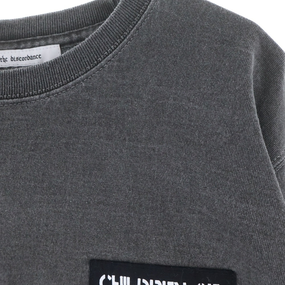 Children of the discordance(チルドレンオブザディスコーダンス) DAMN ROMANCE PATCH LS TEE ダメージ加工 長袖Tシャツ ロンT グレー COTDCS-011