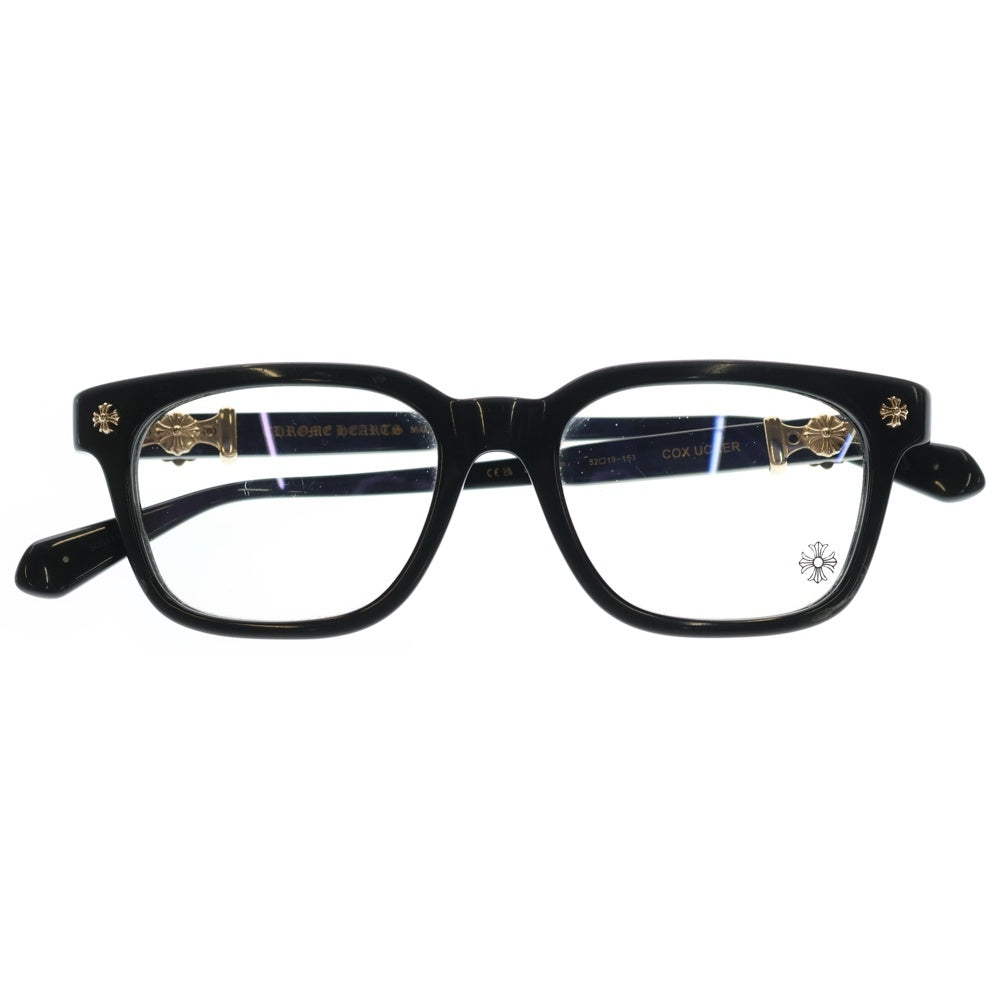 CHROME HEARTS(クロムハーツ) COX UCKER CHクロステンプル ウェリントンアイウェア 眼鏡 ブラック/ゴールド