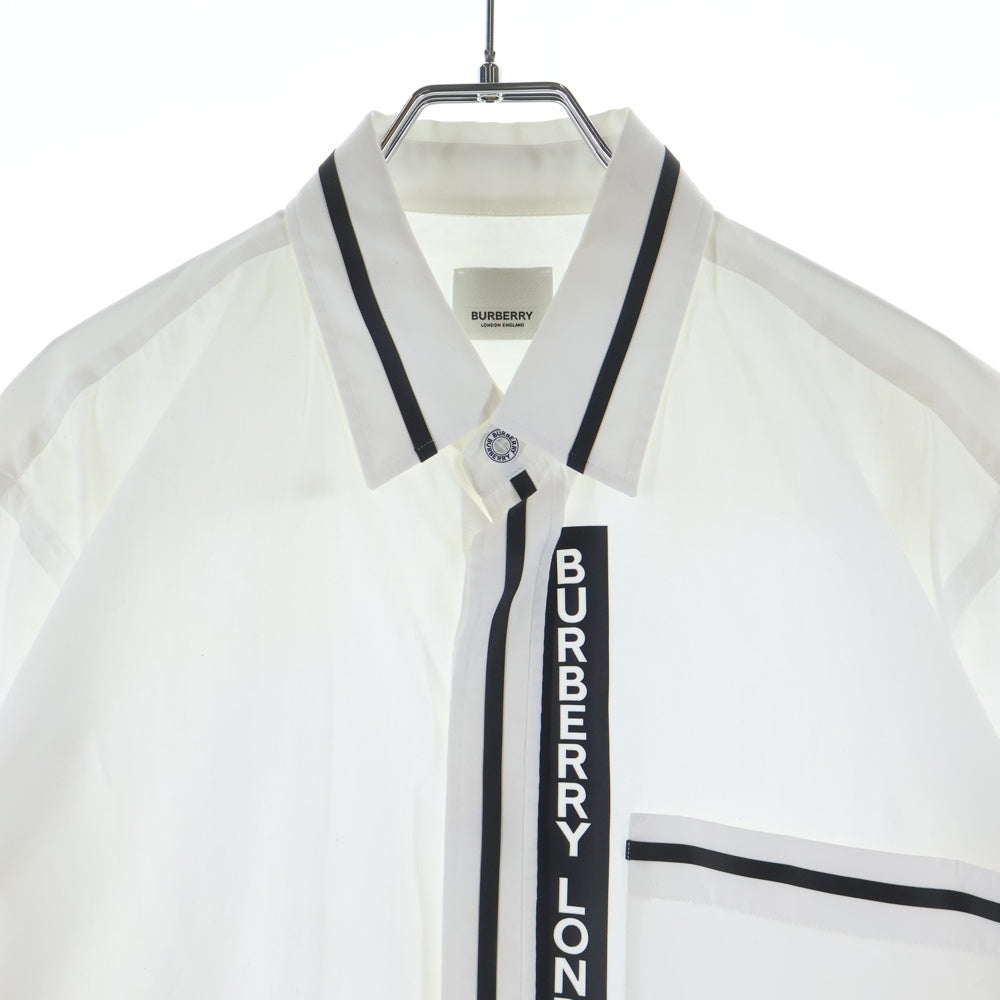 BURBERRY(バーバリー) Rubber Logo Shirt ラバーロゴ 長袖シャツ ホワイト 8029258