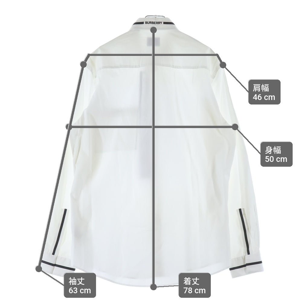 BURBERRY(バーバリー) Rubber Logo Shirt ラバーロゴ 長袖シャツ ホワイト 8029258