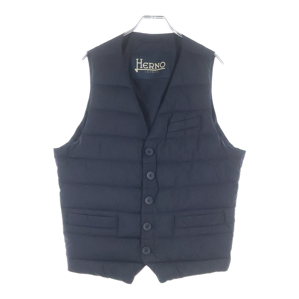 HERNO(ヘルノ) Vest シングルジレ 羽毛ナイロンベスト ブラック PI002ULE