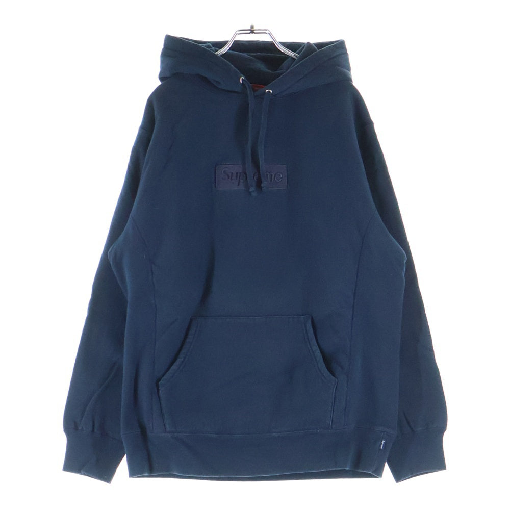 SUPREME(シュプリーム) 14AW Tonal Box Logo Pullover ボックスロゴ プルオーバースウェットパーカー フーディー ネイビー