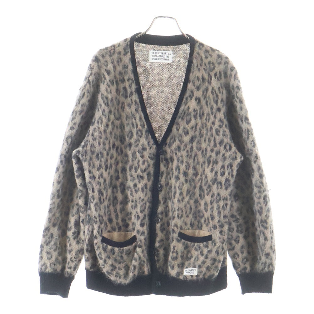 WACKO MARIA(ワコマリア) 23SS LEOPARD MOHAIR KNIT JAQUARD CARDIGAN レオパード モヘアカーディガン ベージュ