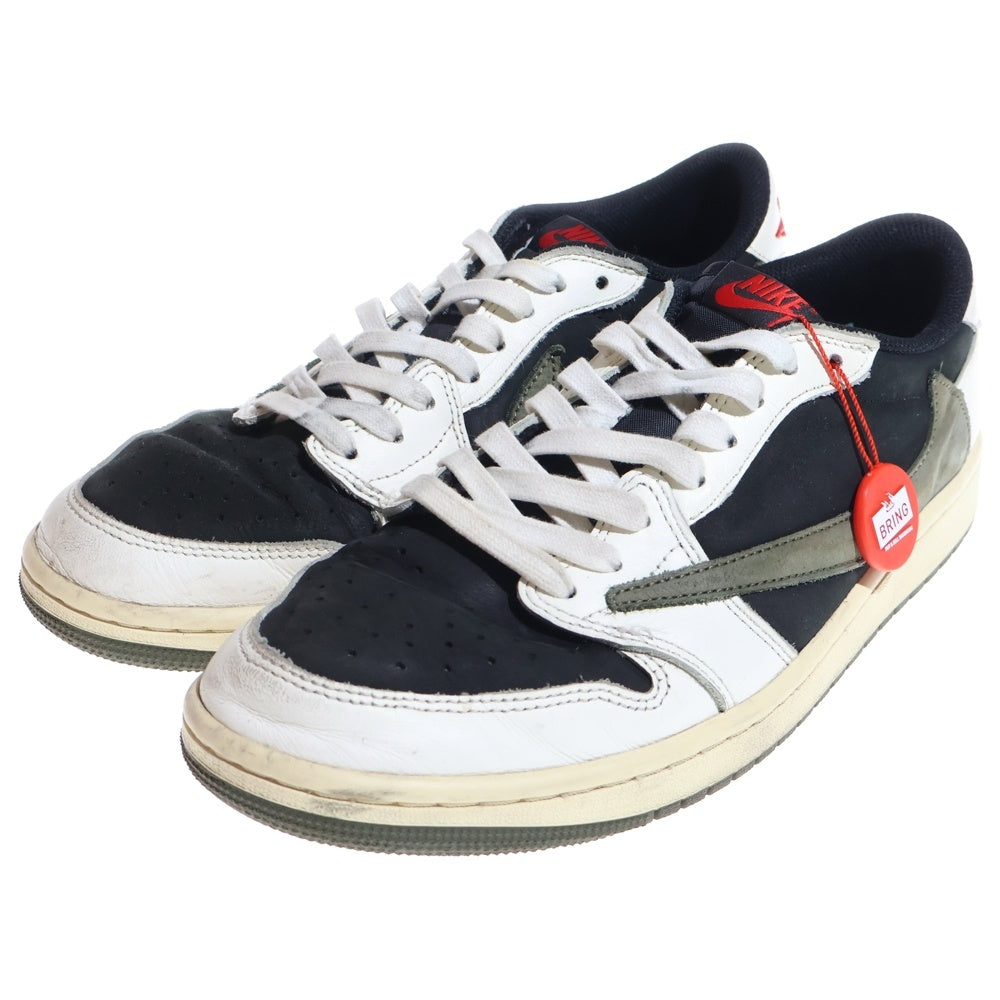 NIKE(ナイキ) ×TRAVIS SCOTT WMNS AIR JORDAN 1 LOW OG Medium Olive DZ4137-106 トラヴィススコット エアジョーダン1 ローカットスニーカー オリーヴ US10.5/27.5cm