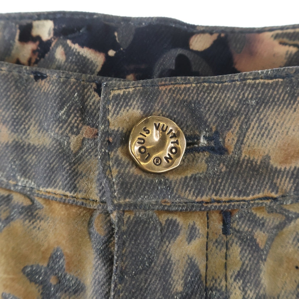 LOUIS VUITTON(ルイヴィトン) 24SS モノグラム ブリーチ ベロア デニムパンツ RM241M FRV HQD02W ネイビー