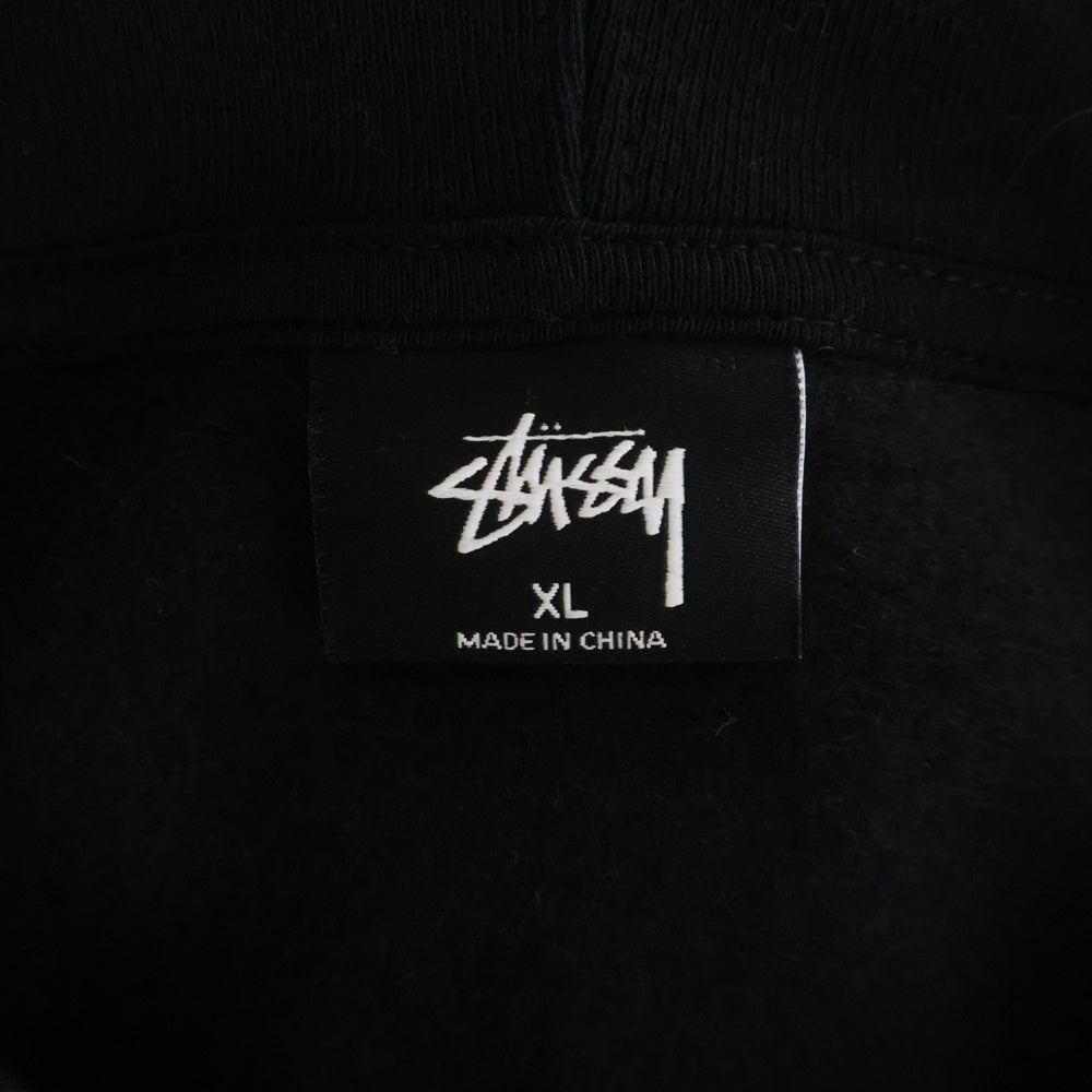 STUSSY(ステューシー) Oval Applique Pull Over Hoody Parker 118319 オーバルアップリケ プルオーバーフーディー パーカー ブラック