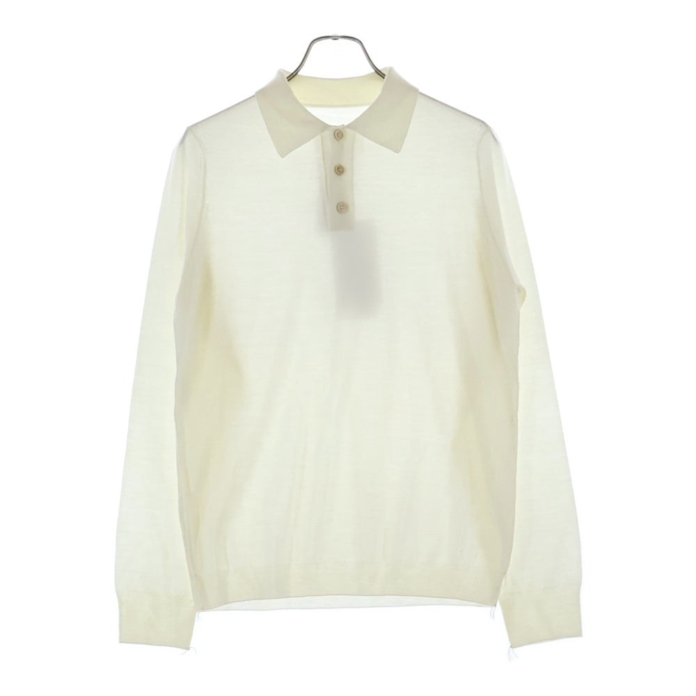 Maison Margiela(メゾンマルジェラ) 24AW ウール ロングスリーブニットポロシャツ S51GL0052 ホワイト
