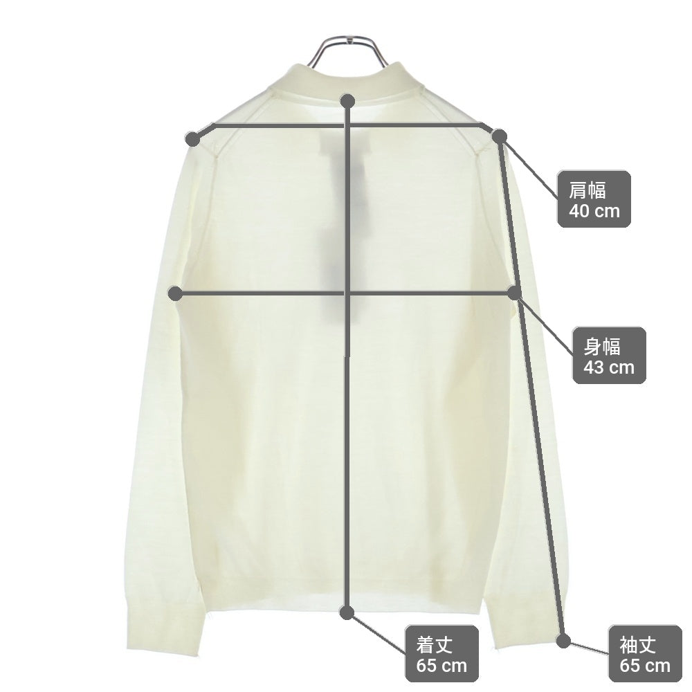 Maison Margiela(メゾンマルジェラ) 24AW ウール ロングスリーブニットポロシャツ S51GL0052 ホワイト