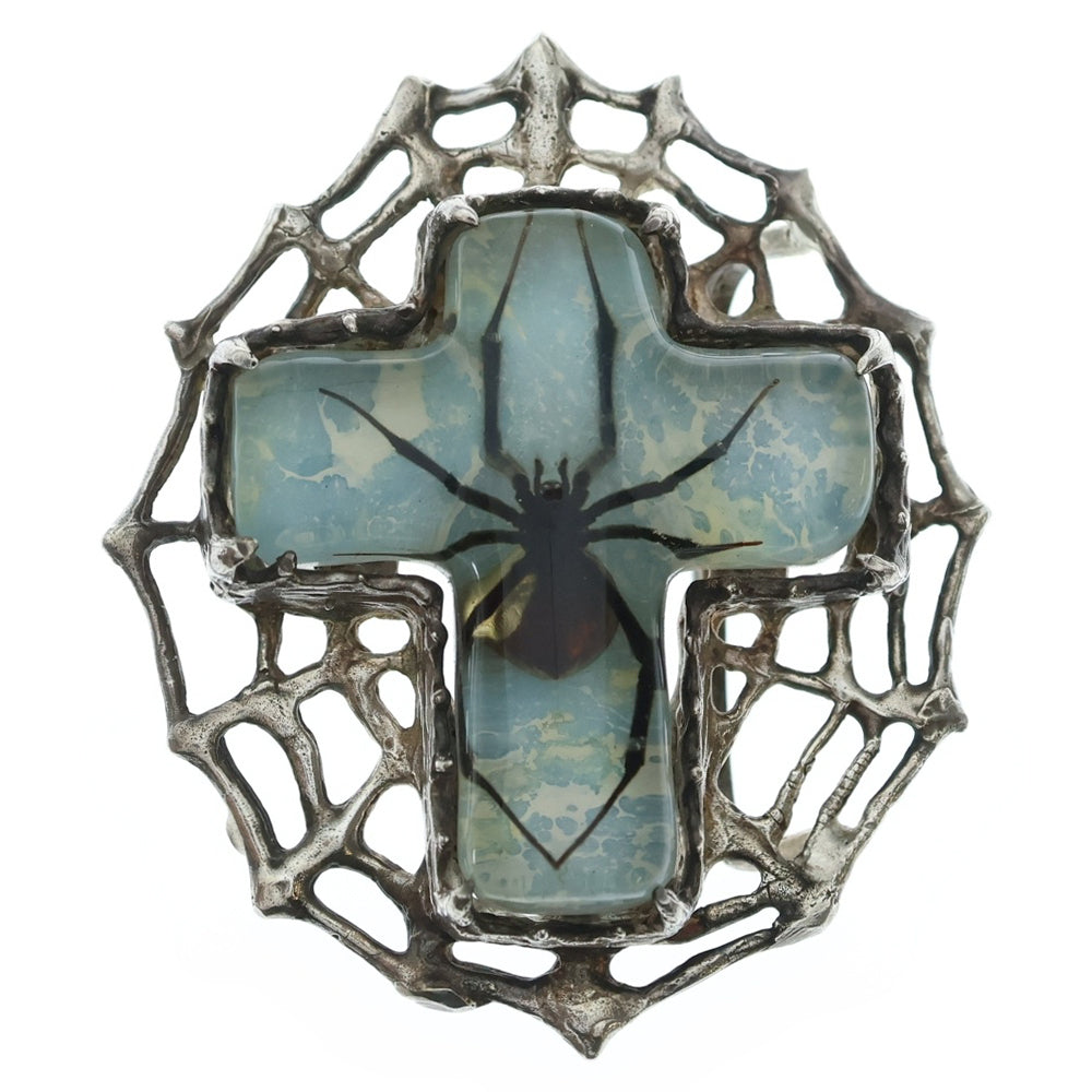 MFM(エムエフエム) LARGE CROSS BELT BUCKLE ラージ クロス スパイダー ベルトバックル ライトブルー/シルバー