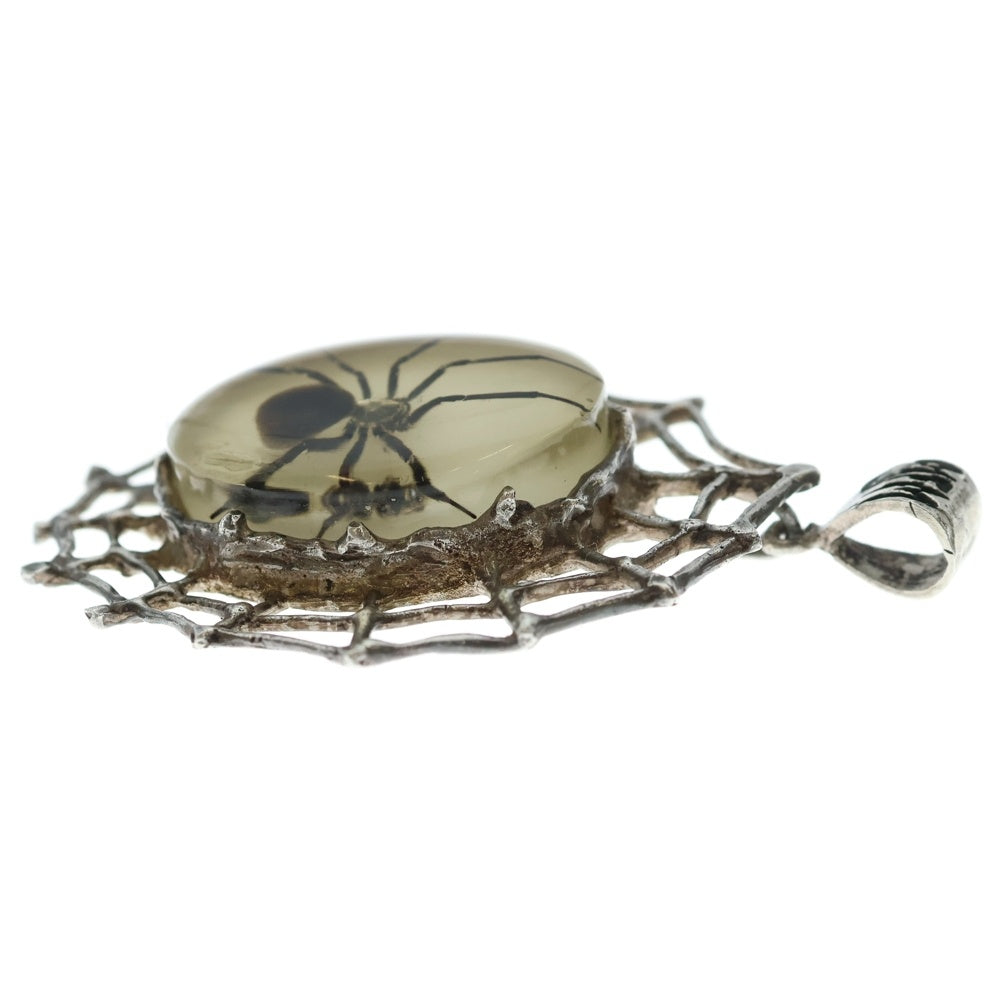 MFM(エムエフエム) LARGE OVAL PENDANT NECKLACE ラージ オーバル スパイダー ペンダントトップ ネックレス ホワイト/シルバー