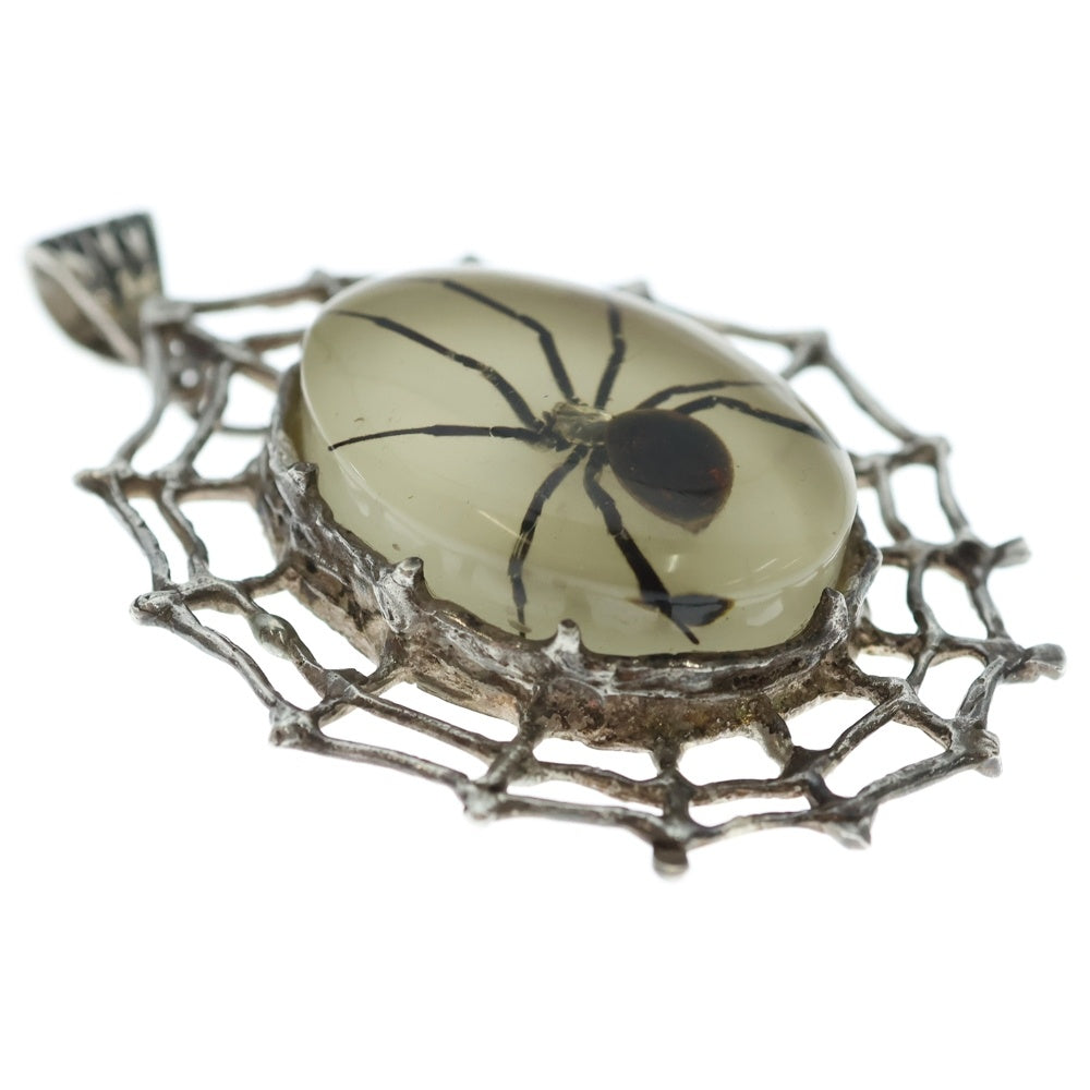 MFM(エムエフエム) LARGE OVAL PENDANT NECKLACE ラージ オーバル スパイダー ペンダントトップ ネックレス ホワイト/シルバー
