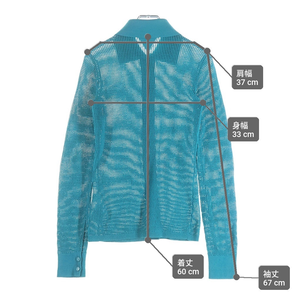 BOTTEGA VENETA(ボッテガヴェネタ) Mesh Knit Cardigan メッシュニットカーディガン 長袖シャツ ブルー 648977 V0BN0