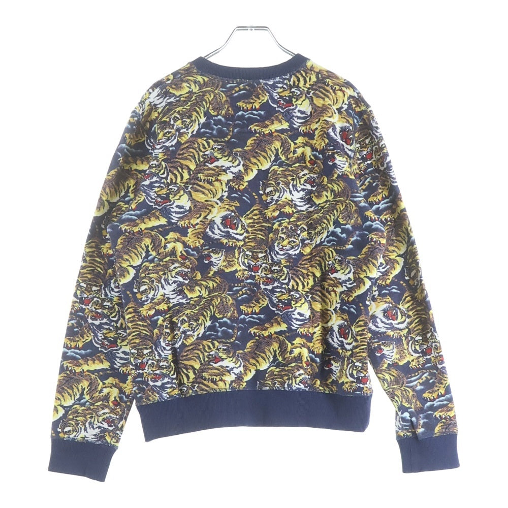 KENZO(ケンゾー) タイガー総柄 クルーネックスウェットトレーナー ネイビー F565SW0584XH