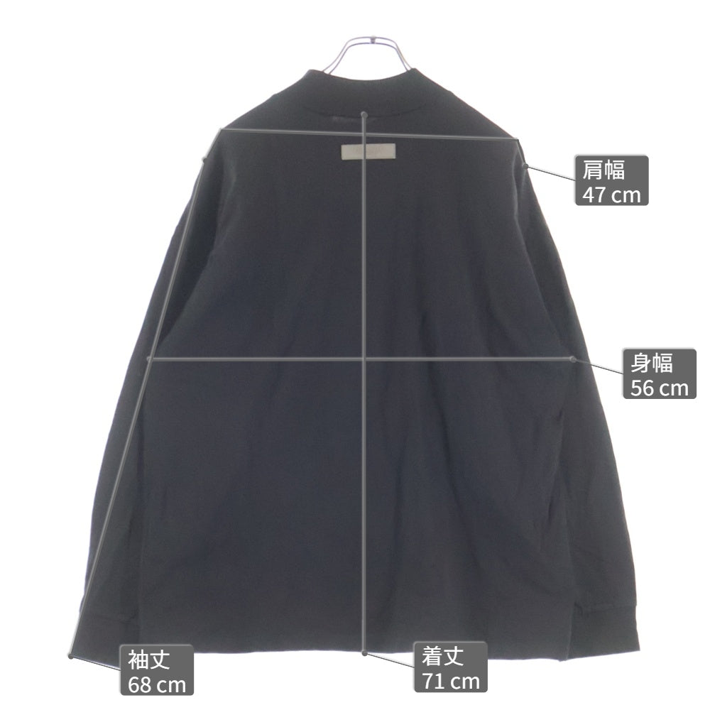 FEAR OF GOD ESSENTIALS(フィアオブゴッド エッセンシャルズ) L/S T-SHIRT 1977 フェルトロゴ 長袖Tシャツ ロンT ブラック