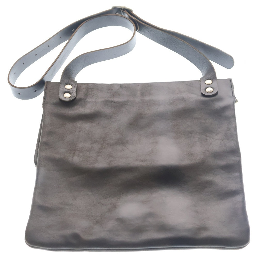 Maison Margiela(メゾンマルジェラ) クラック加工 レザーフラップバッグ ショルダーバッグ ブラック