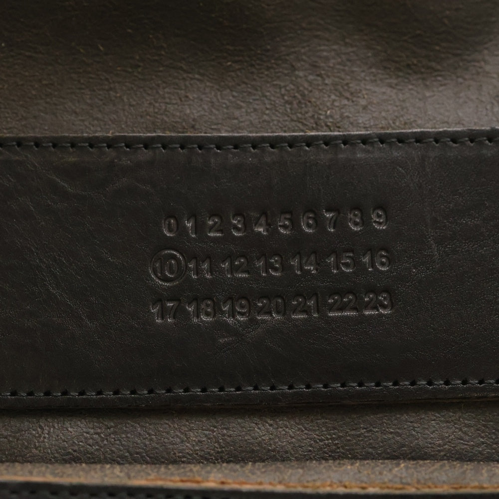 Maison Margiela(メゾンマルジェラ) クラック加工 レザーフラップバッグ ショルダーバッグ ブラック