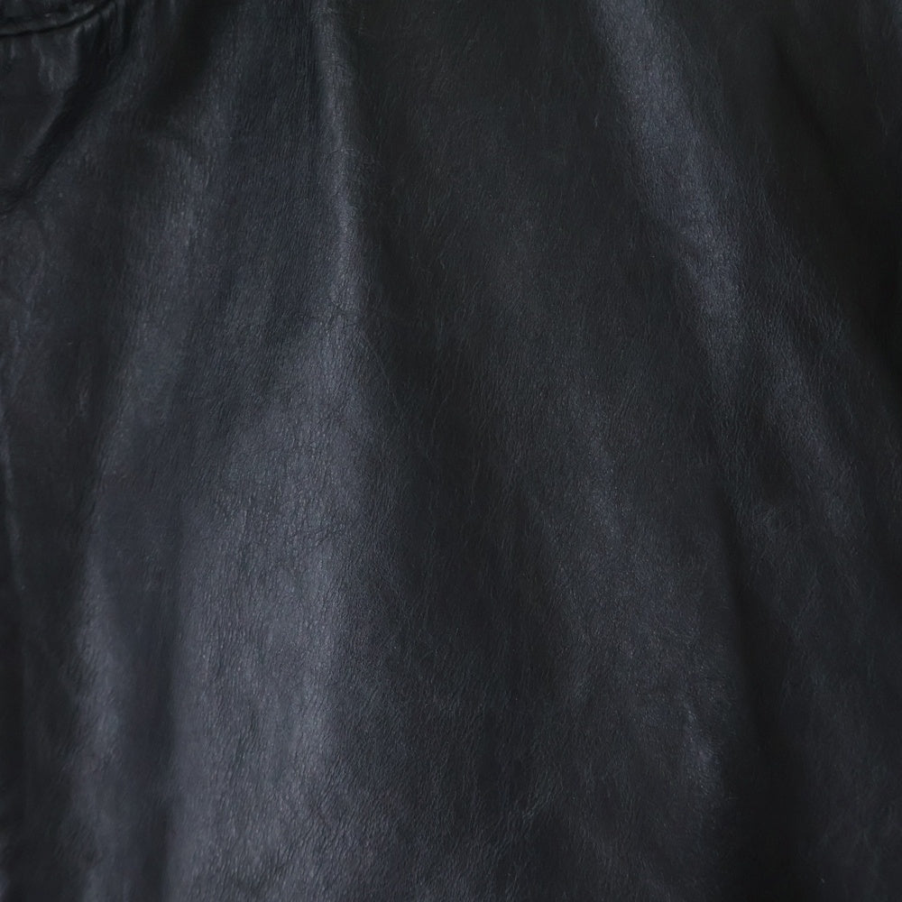 ANN DEMEULEMEESTER(アンドゥムルメステール) 00S 本人期 Leather Jacket カーフレザー シングルライダースジャケット ブラック