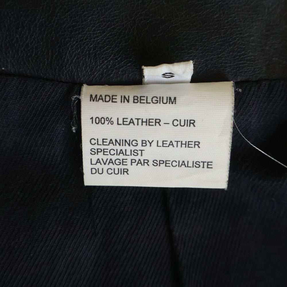 ANN DEMEULEMEESTER(アンドゥムルメステール) 00S 本人期 Leather Jacket カーフレザー シングルライダースジャケット ブラック