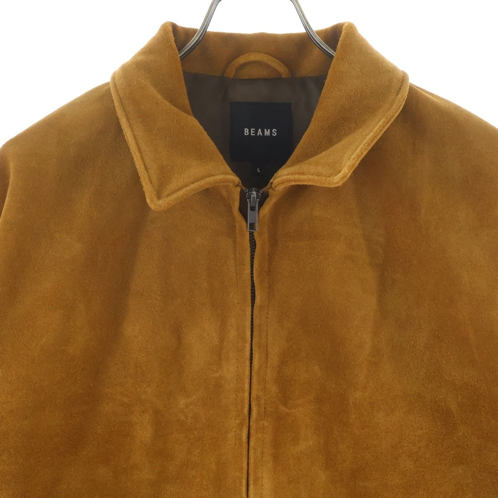 BEAMS(ビームス) 26SS Suede Blouson スエードレザー ジップアップブルゾン ブラウン QY8219
