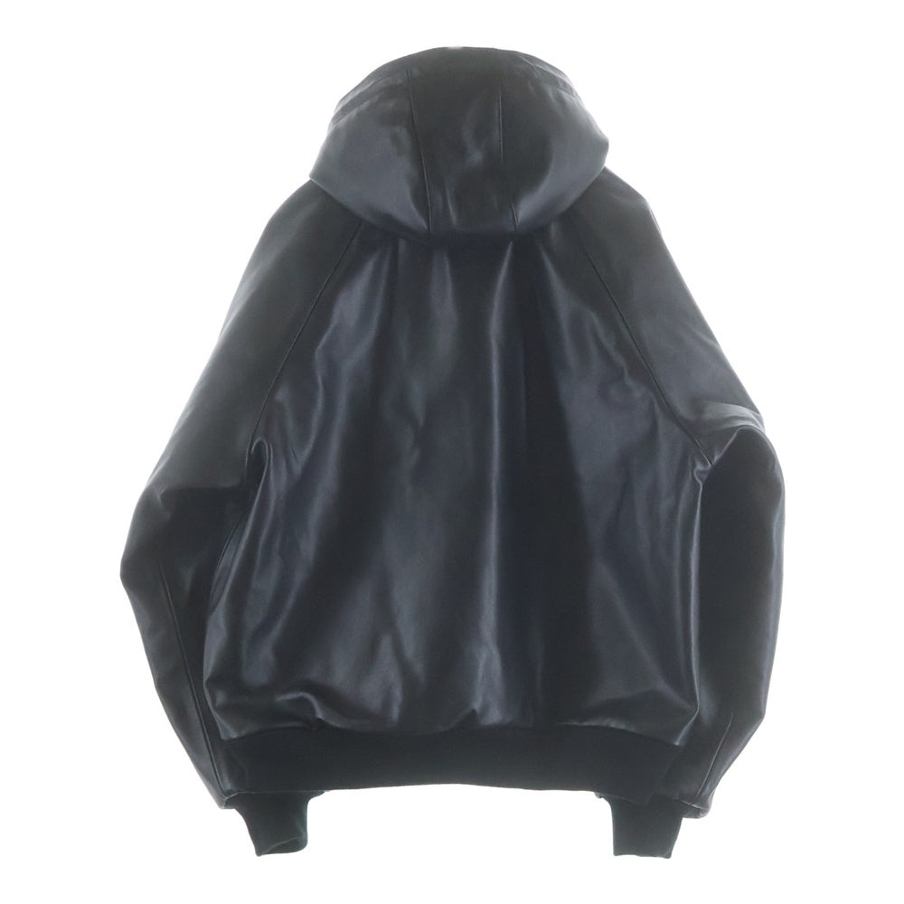SUPREME(シュプリーム) 24AW Vanson Leathers Hooded Work Jacket Black バンソン レザーワークジャケット ジップアップフーディー ブラック