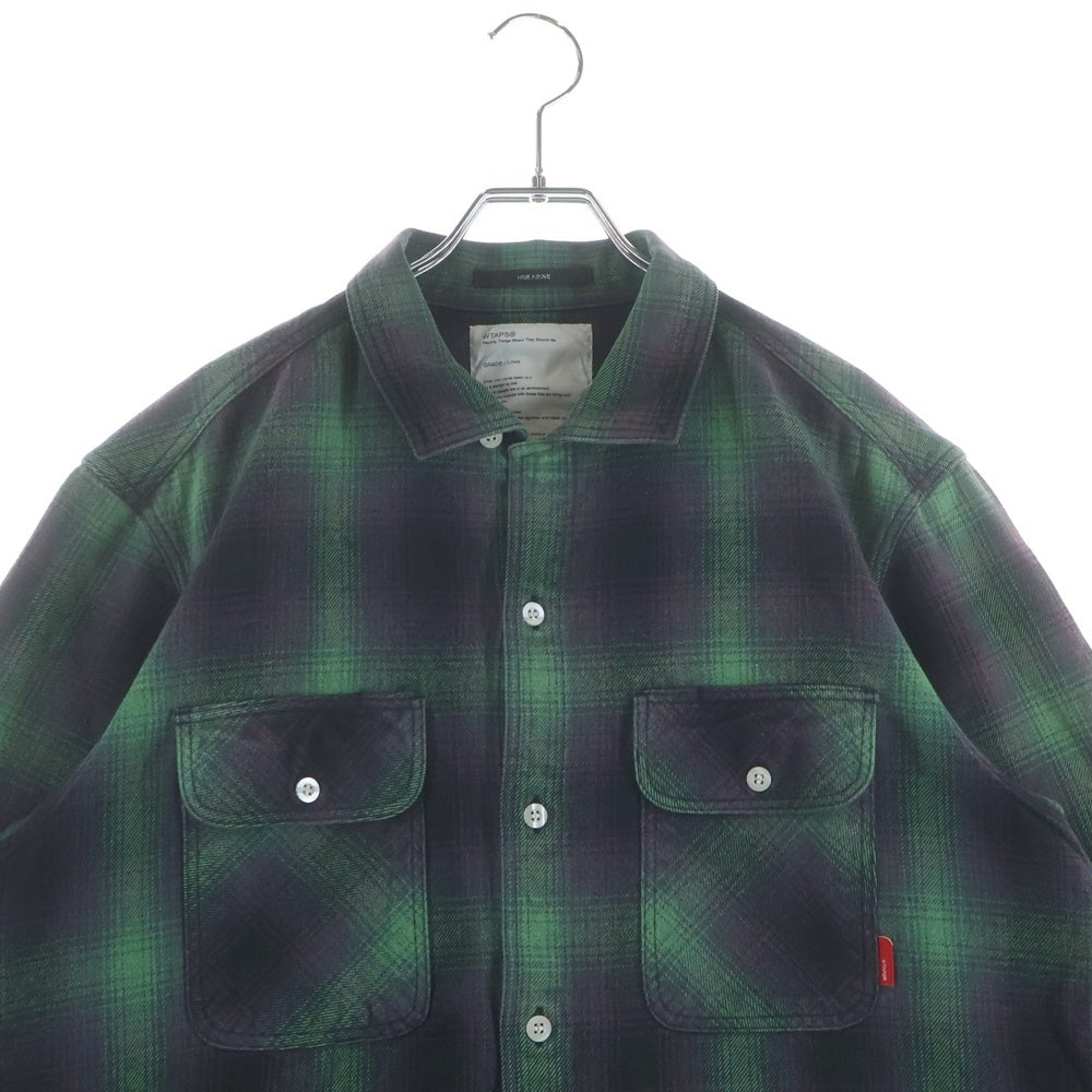 WTAPS(ダブルタップス) 09AW VATOS L/S/ 092GWDT-SHM01 バトス ロングスリーブ 長袖チェックシャツ グリーン