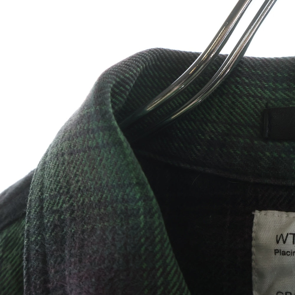 WTAPS(ダブルタップス) 09AW VATOS L/S/ 092GWDT-SHM01 バトス ロングスリーブ 長袖チェックシャツ グリーン