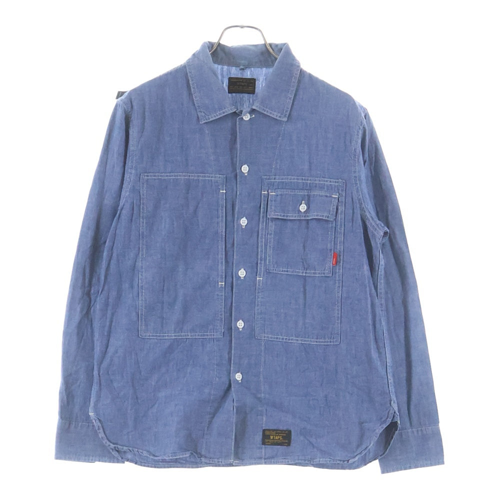 WTAPS(ダブルタップス) 16AW DECK LS 162GWDT-SHM11 デッキ シャンブレー シャツ インディゴブルー