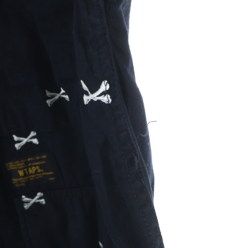 WTAPS(ダブルタップス) 16AW ×VANS VAULT JUNGLE LS 161GWVND-SHM03 ボーン刺繍 ジャングル ミリタリーシャツジャケット ブラック