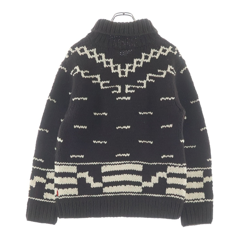 WTAPS(ダブルタップス) 14AW COWICHAN SWEATER 142MADT-KNM04 カウチン ウールジップアップニット セーター ブラウン