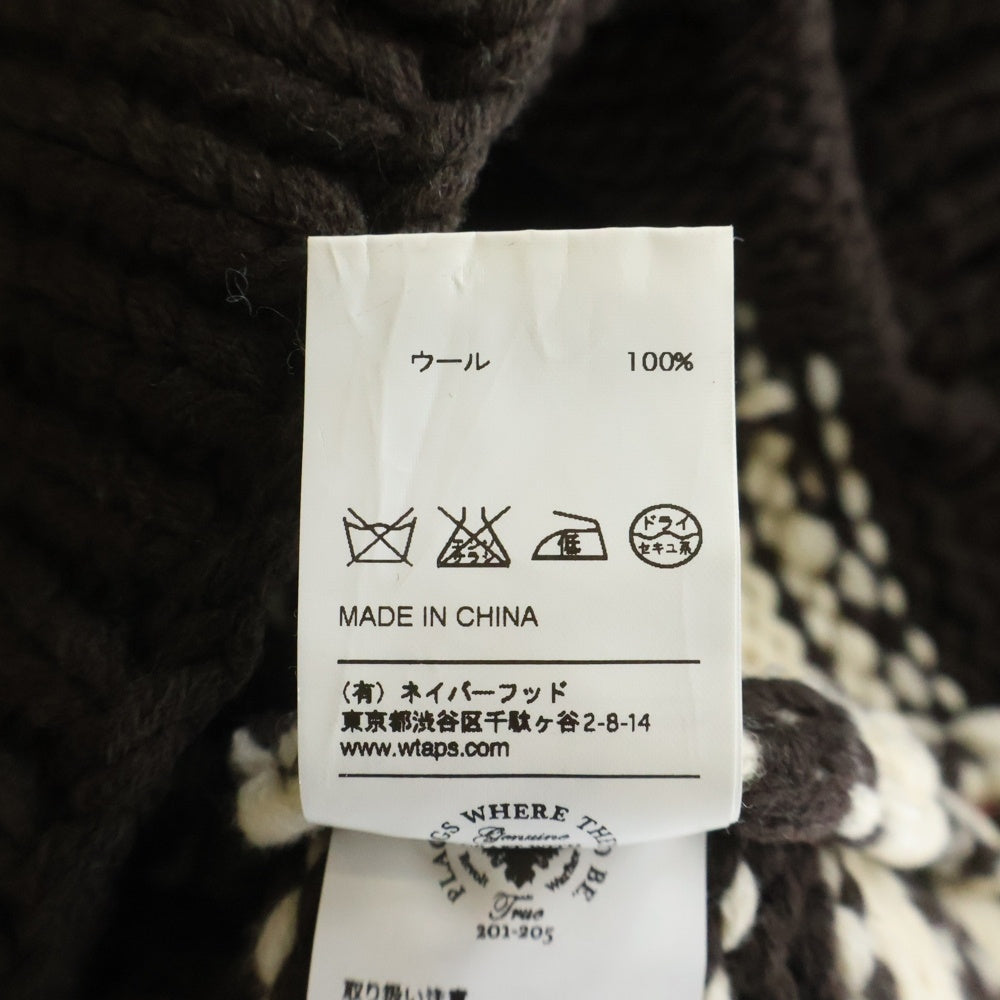 WTAPS(ダブルタップス) 14AW COWICHAN SWEATER 142MADT-KNM04 カウチン ウールジップアップニット セーター ブラウン