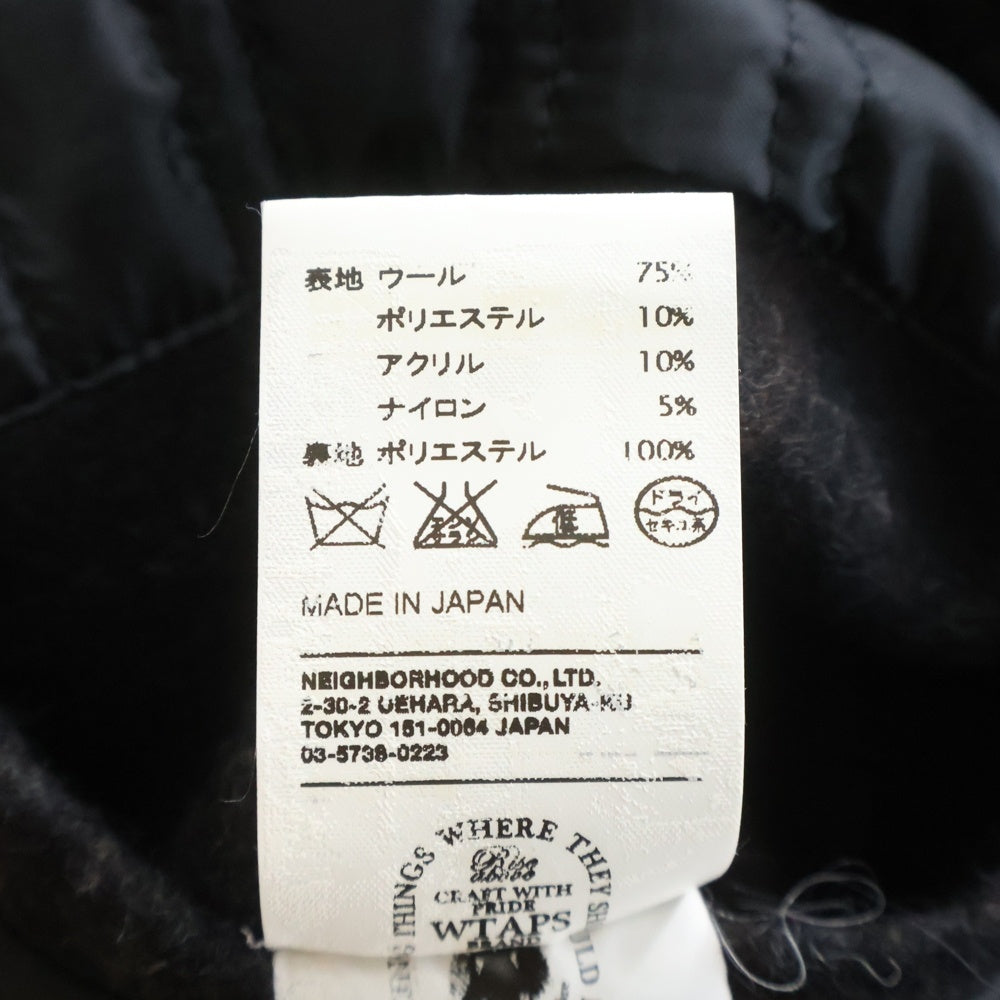 WTAPS(ダブルタップス) 10AW GREASE JACKET WOOL MELTON 102GWDT-JKM03 ウールチェック ジップアップ ブルゾン ブラック