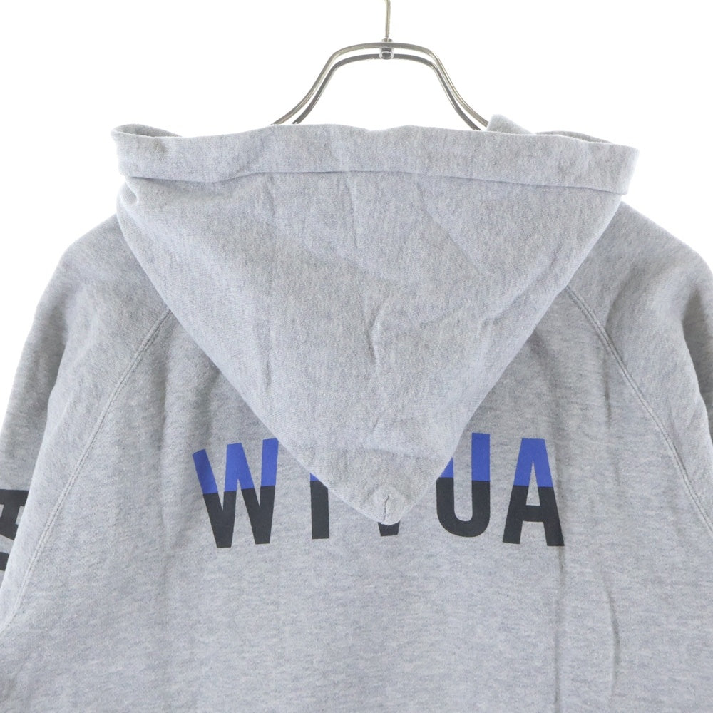 WTAPS(ダブルタップス) WTVUA HOODY フロントプリント スウェット ジップアップパーカー グレー