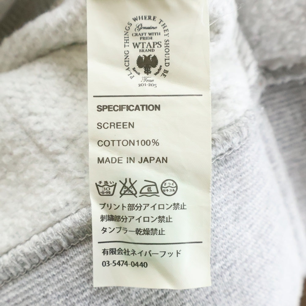 WTAPS(ダブルタップス) WTVUA HOODY フロントプリント スウェット