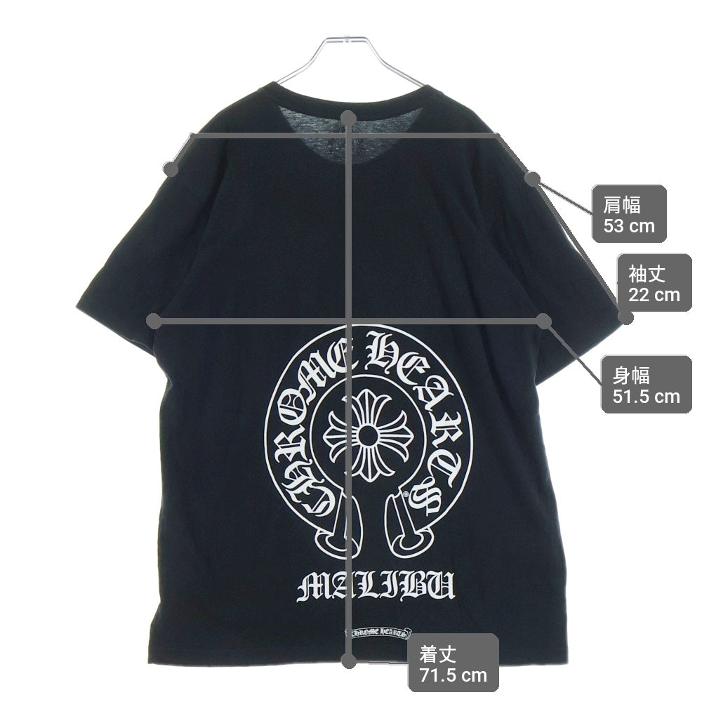 CHROME HEARTS(クロムハーツ) CH T-SHIRT LTD MALIBU マリブ限定 バックホースシュープリント 半袖Tシャツ ブラック