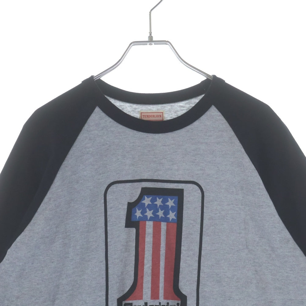TENDERLOIN(テンダーロイン) T-RAGLAN-A HEATHER ラグランスリーブ 七分丈Tシャツ グレー